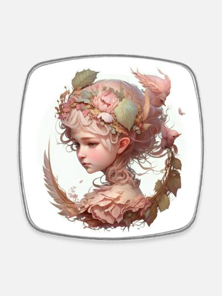 Fairy - Square fridge magnet - white