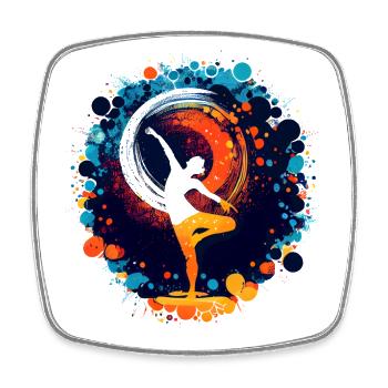 Œuvres d’art de danse de yoga colorées, points colorés - Magnet carré - blanc - Devant