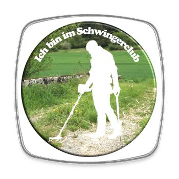 Mit Detektor-schwingen auf Schatzsuche - Viereckiger Kühlschrankmagnet - Weiß - Vorne
