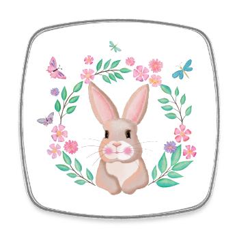 This bunny loves you - Square fridge magnet - white - Front