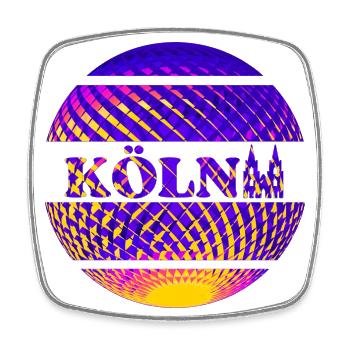 Köln Logo aus Diskokugel - Viereckiger Kühlschrankmagnet - Weiß - Vorne