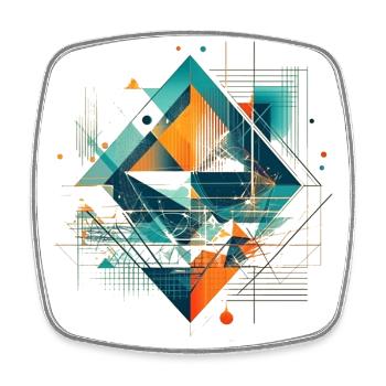 Motif ethnique géométrique cool - Magnet carré - blanc - Devant