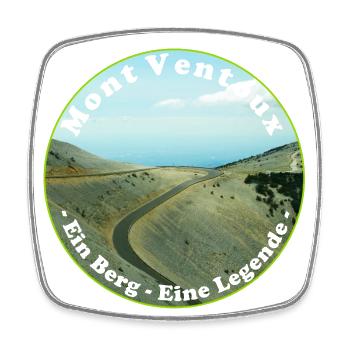 Mit dem Fahrrad über den Mont Ventoux - Viereckiger Kühlschrankmagnet - Weiß - Vorne