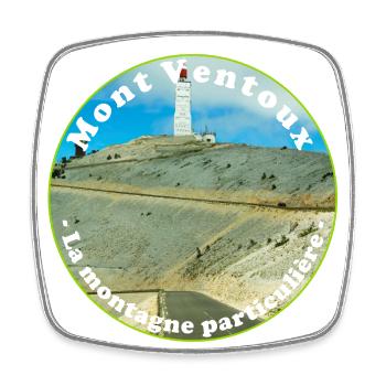 Rennradfahren auf dem Mont Ventoux - Viereckiger Kühlschrankmagnet - Weiß - Vorne