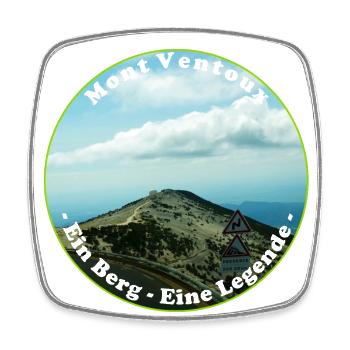 Der Mont Ventoux, langer Anstieg und lange Abfahrt - Viereckiger Kühlschrankmagnet - Weiß - Vorne