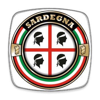 Emblème de la Sardaigne - Magnet carré - blanc - Devant