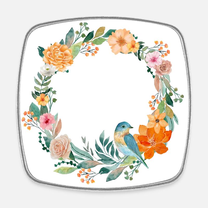 Blue bird - Square fridge magnet - white