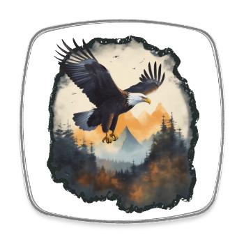 Adventure Design: Majestic Eagle - Square fridge magnet - white - Front