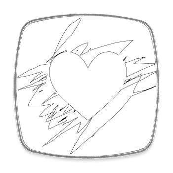 Doodle Heart Scribbled Lines - Square fridge magnet - white - Front