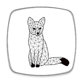 Foxx GeomeTRIX - Viereckiger Kühlschrankmagnet - Weiß - Vorne