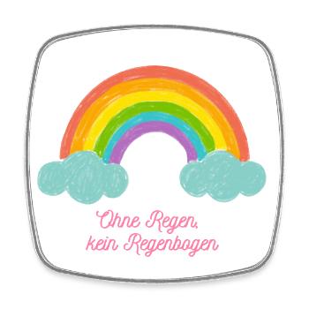 Kiwu (IUI, IVF, ICSI) - Ohne Regen kein Regenbogen - Viereckiger Kühlschrankmagnet - Weiß - Vorne