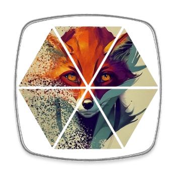 Fuchs - Viereckiger Kühlschrankmagnet - Weiß - Vorne