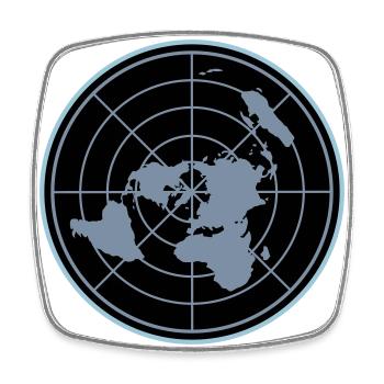 Flache Erde | Flat Earth Map | Farben änderbar - Viereckiger Kühlschrankmagnet - Weiß - Vorne