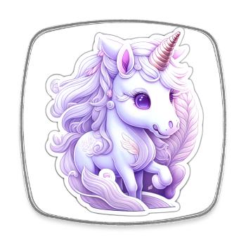Cute unicorn - Square fridge magnet - white - Front