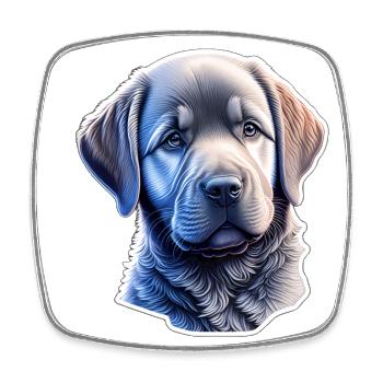 Cute Labrador Retriever puppy - Square fridge magnet - white - Front