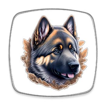 German Shepherd Puppy - Square fridge magnet - white - Front