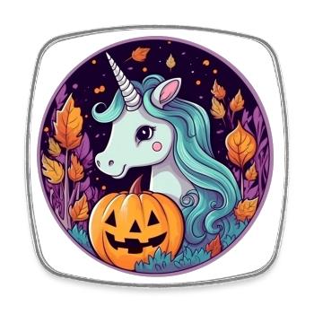 Unicorn on Halloween - Square fridge magnet - white - Front