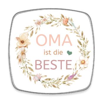 Oma ist die Beste! Personalisierbares Design - Viereckiger Kühlschrankmagnet - Weiß - Vorne