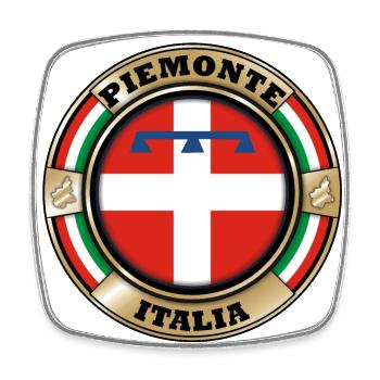 Piemont Italien - Viereckiger Kühlschrankmagnet - Weiß - Vorne