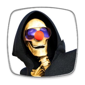 Mort d’un clown - Magnet carré - blanc - Devant