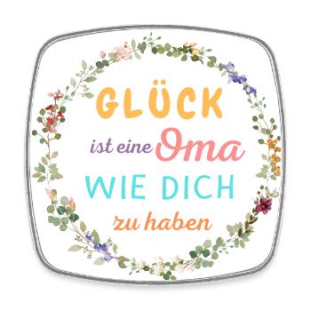 Glück ist, eine OMA wie dich zu haben ! - Viereckiger Kühlschrankmagnet - Weiß - Vorne