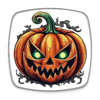Schrecklicher Kürbis, Halloween, morbide - Viereckiger Kühlschrankmagnet - Weiß - Vorne