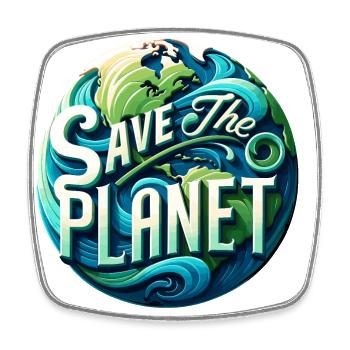 Save the planet - Square fridge magnet - white - Front