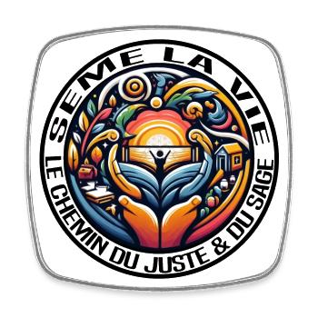 Logo Sème la Vie (texte noir) - Magnet carré - blanc - Devant