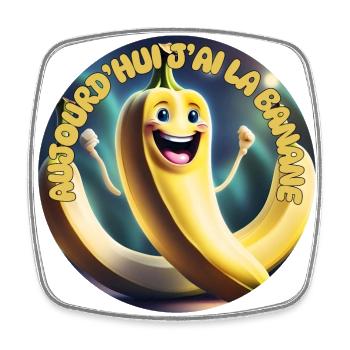 Heute habe ich die Banane - Viereckiger Kühlschrankmagnet - Weiß - Vorne