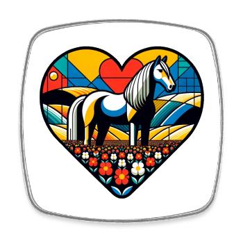 J’adore les chevaux - Magnet carré - blanc - Devant