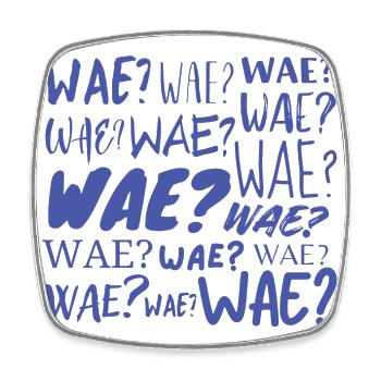Wae? - Magnet carré - blanc - Devant