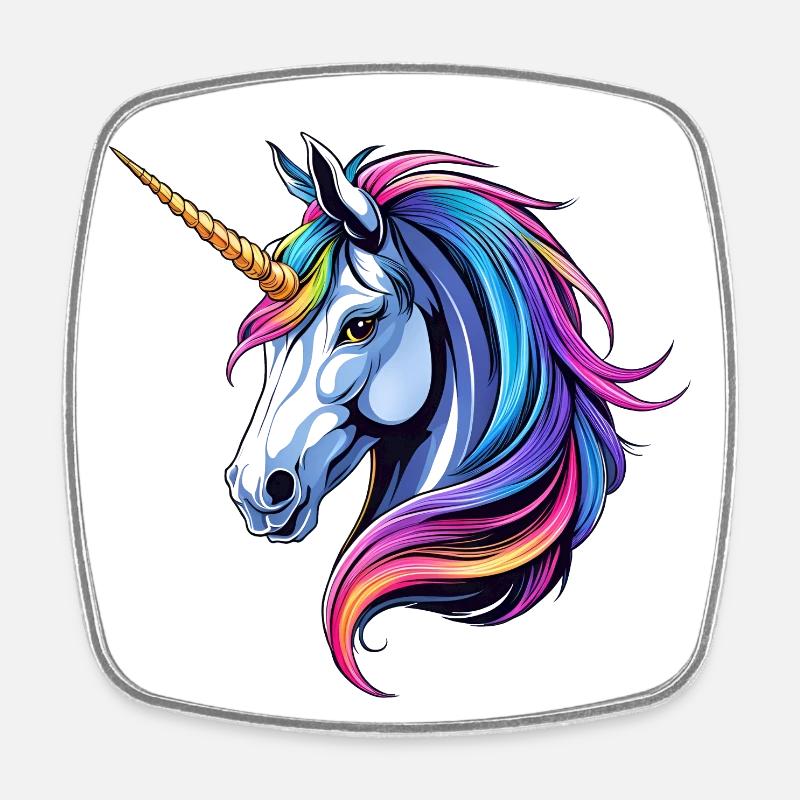 Ein charmantes Einhorn - Viereckiger Kühlschrankmagnet - Weiß