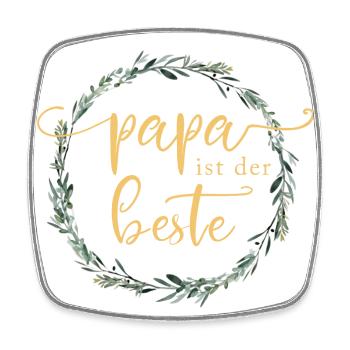 Papa ist der Beste! - Viereckiger Kühlschrankmagnet - Weiß - Vorne