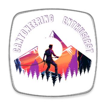 Canyoning enthusiast - Square fridge magnet - white - Front