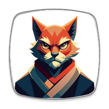 Angry Cat - Viereckiger Kühlschrankmagnet - Weiß - Vorne