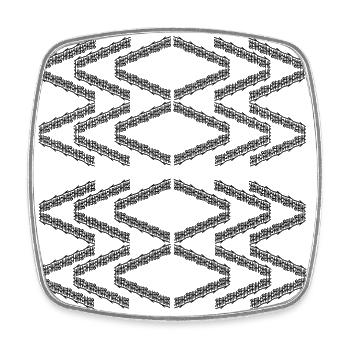 Zigzag pattern - Square fridge magnet - white - Front