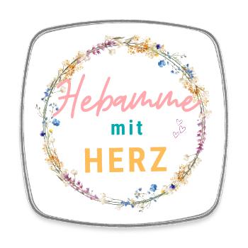 Hebamme mit Herz - personalisierbares Design - Viereckiger Kühlschrankmagnet - Weiß - Vorne