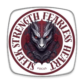 Sleek Strength, Fearless Heart - Square fridge magnet - white - Front