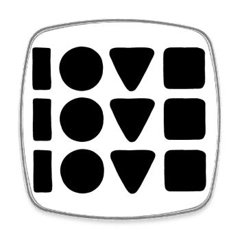 3x Love - Square fridge magnet - white - Front