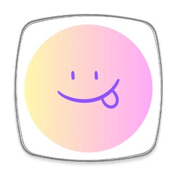 Sourire Groovy Moderne - Magnet carré - blanc - Devant