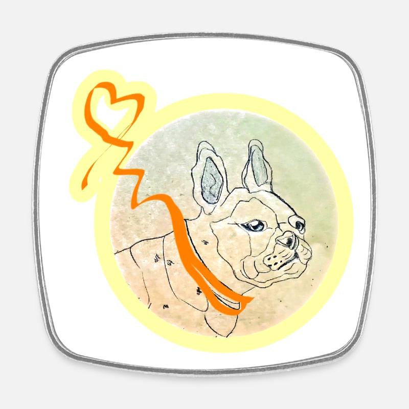 Frenchbulldog - Square fridge magnet - white