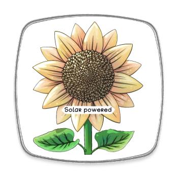 Tournesol à énergie solaire - Magnet carré - blanc - Devant