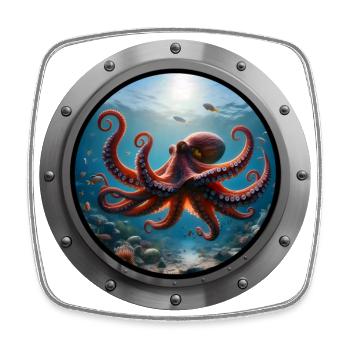 Octopus Animal - Square fridge magnet - white - Front