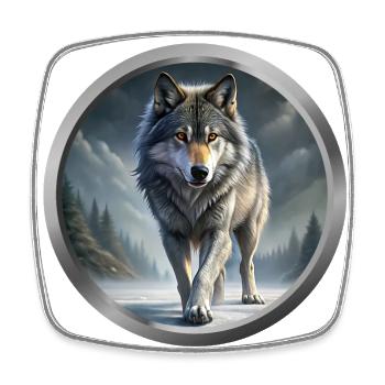Wolf Animal - 1 - Square fridge magnet - white - Front