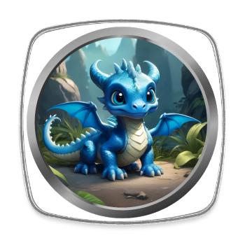 Dragon Animal - 2 - Square fridge magnet - white - Front