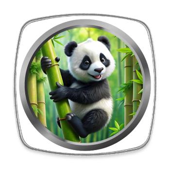 Baby Panda Animal - Square fridge magnet - white - Front
