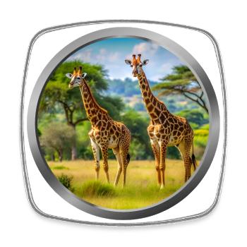 Giraffe Animal - 2 - Square fridge magnet - white - Front
