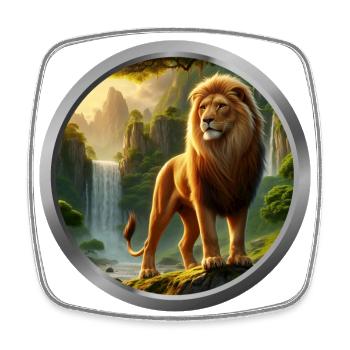Lion Animal - 4 - Square fridge magnet - white - Front