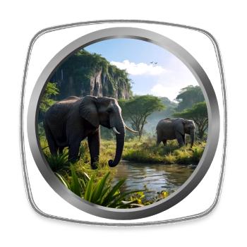 Elephant Animal - 4 - Square fridge magnet - white - Front