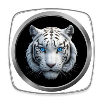White Tiger Animal - 3 - Square fridge magnet - white - Front